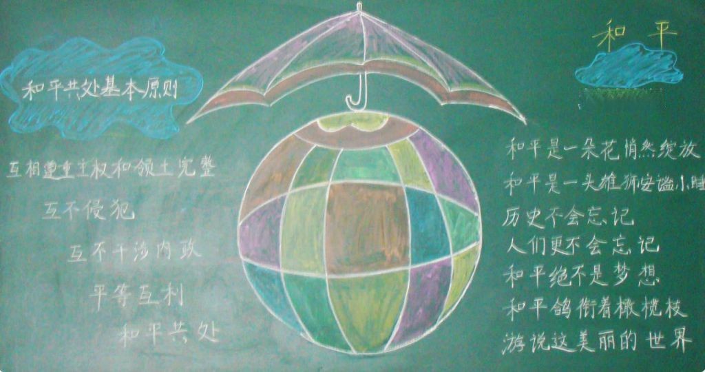 维护和平黑板报