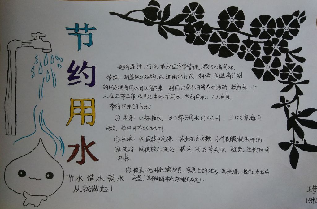 世界水日节约用水手抄报