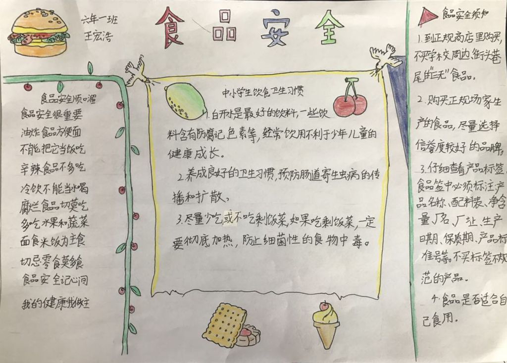 创建食品安全示范区手抄报