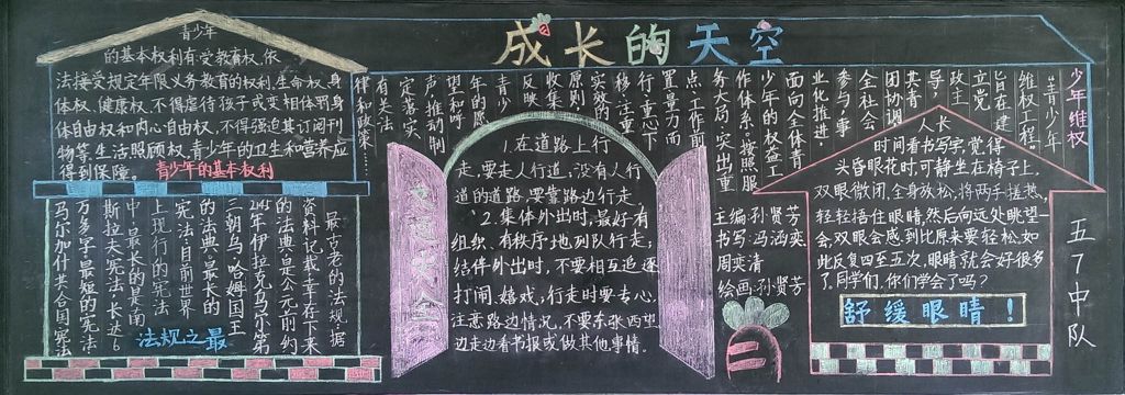 成长的天空黑板报
