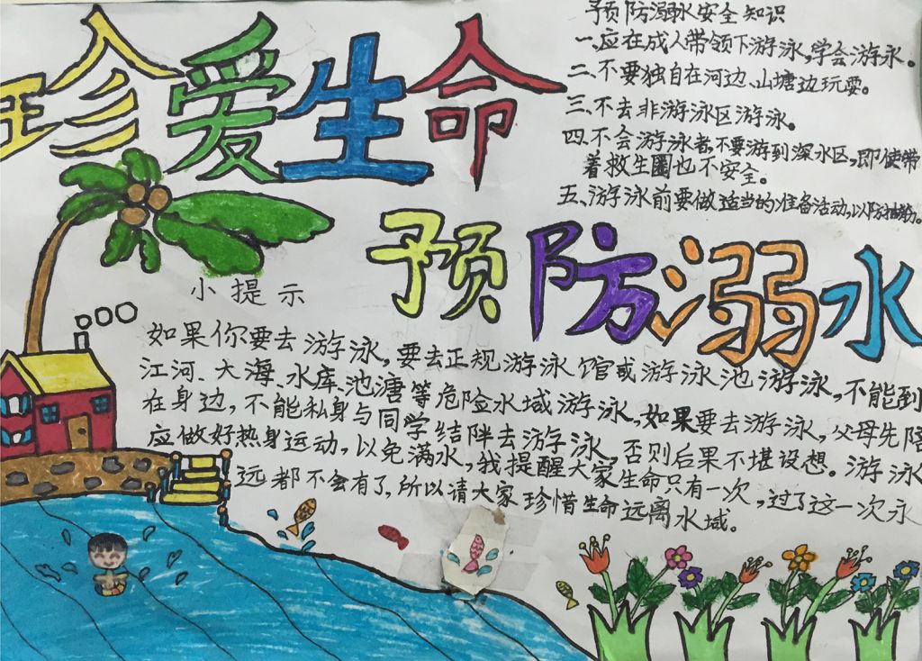 防溺水手抄报版面设计图大全