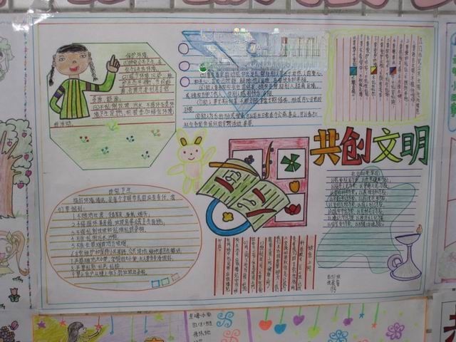 小学生共创文明手抄报