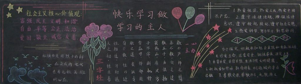 快乐学习做学习的主人黑板报