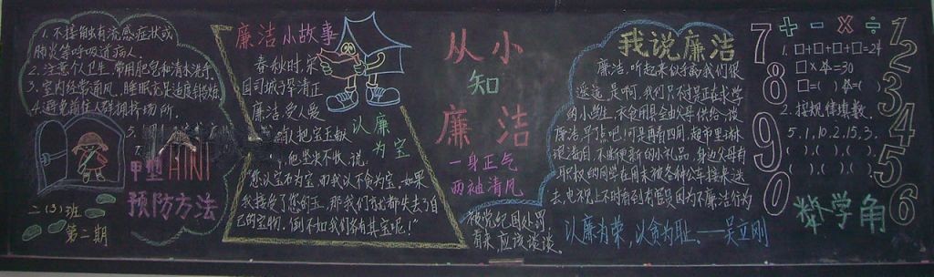 廉洁主题黑板报图片