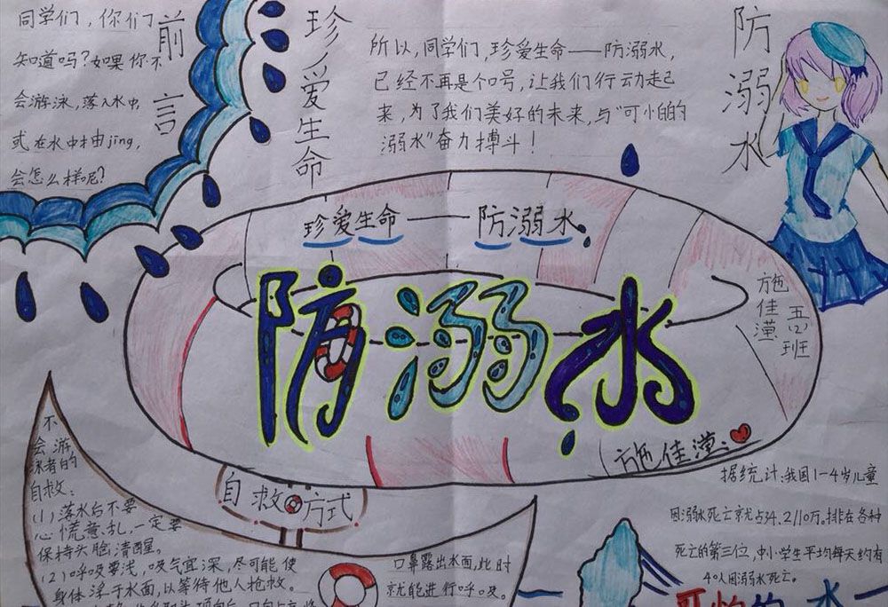 2022夏季防溺水手抄报