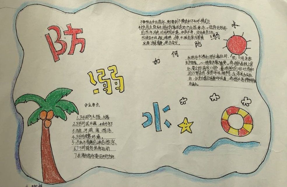 2022夏季防溺水手抄报