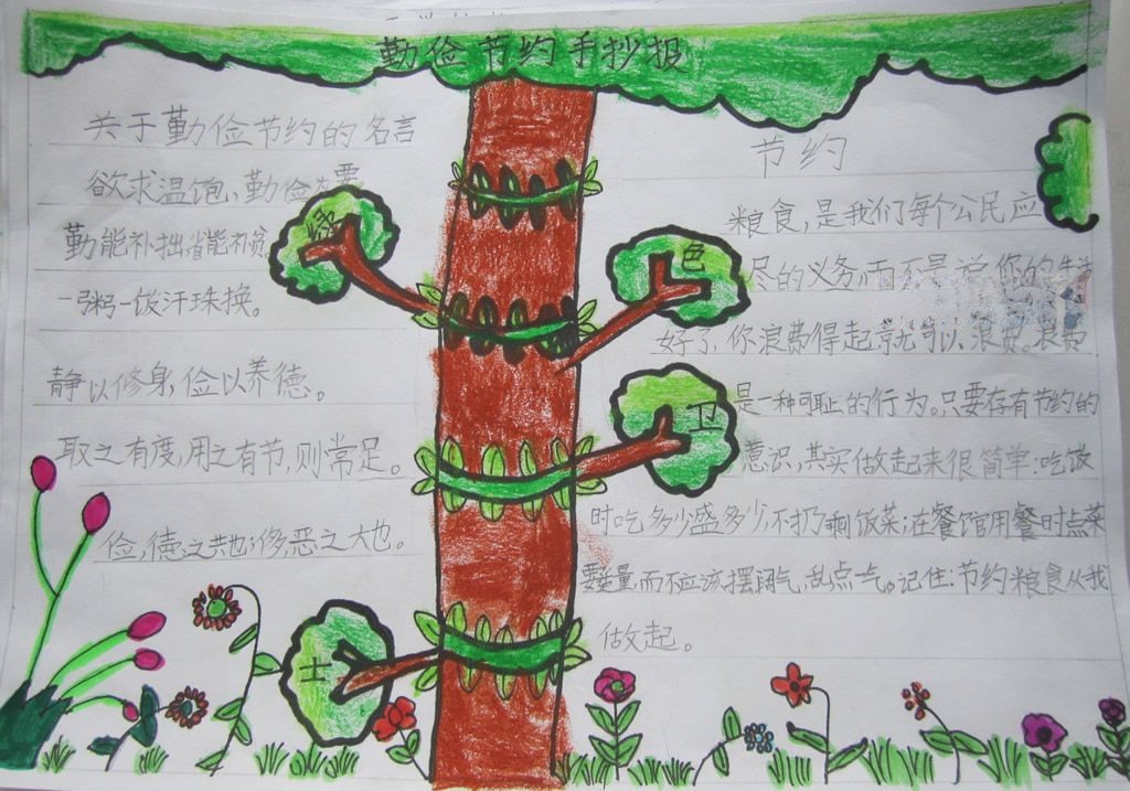 节约我先做手抄报 节约我先做手抄报