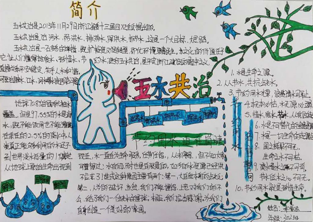 节水是美德手抄报佳作