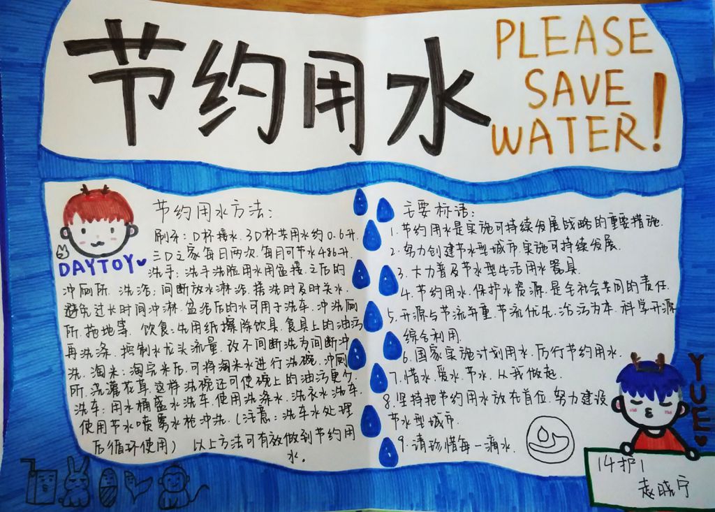 节约用水手抄报简单又漂亮