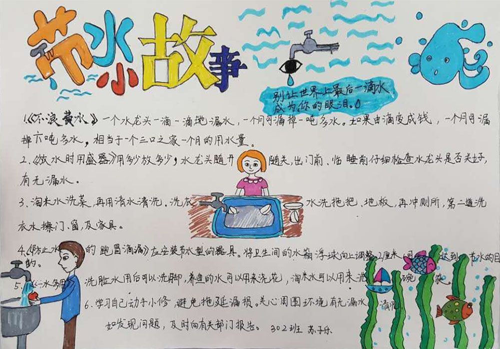 节水是美德手抄报佳作