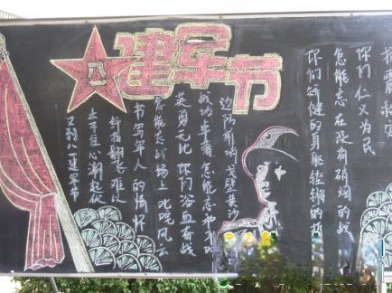 庆祝建军节黑板报设计