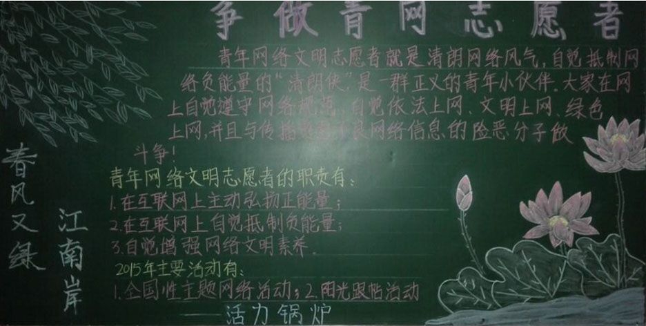 青年网络志愿者黑板报