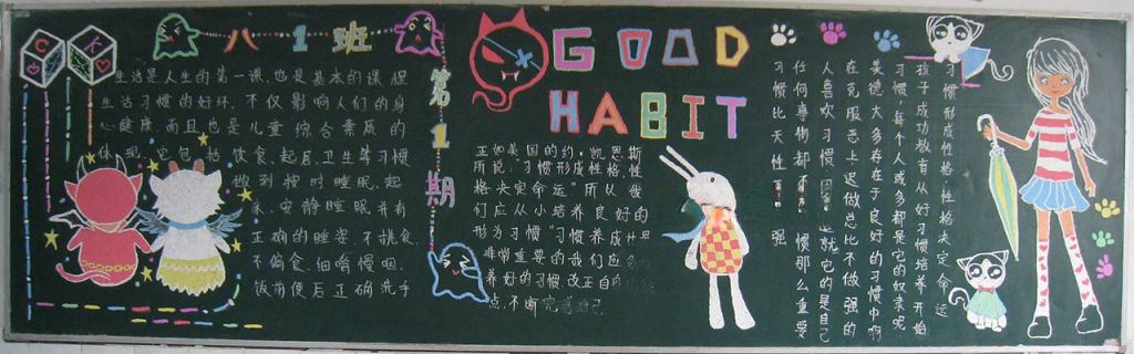 和坏习惯说再见黑板报