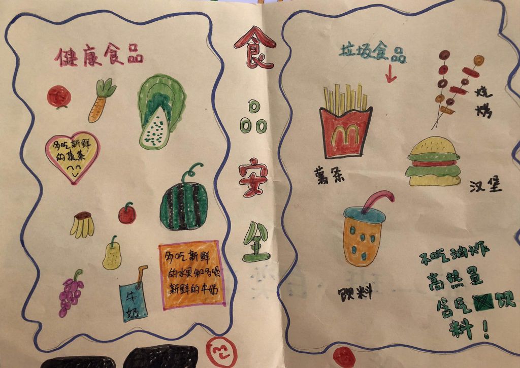 2022食品安全手抄报，拒绝垃圾食品健康从我做起