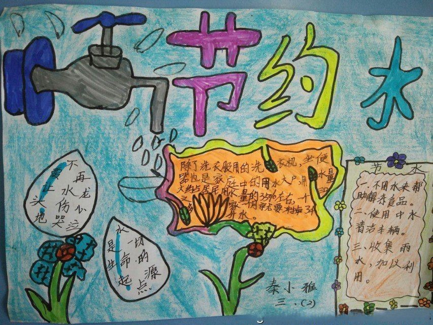 节约用水点滴做起手抄报