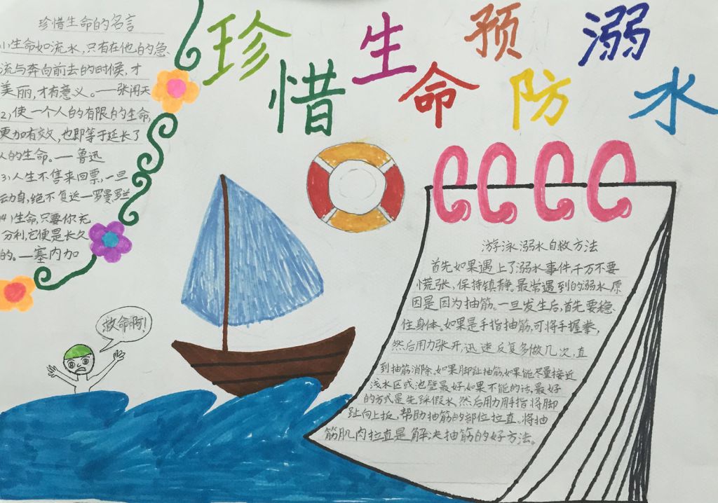 防溺水手抄报版面设计图大全