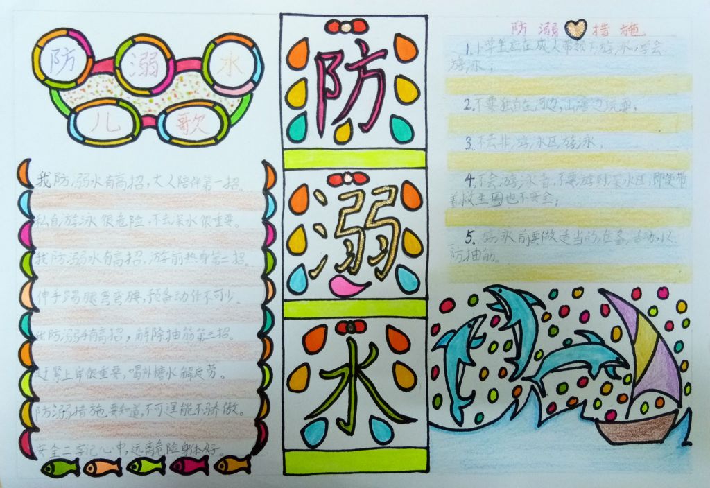防溺水从我做起手抄报