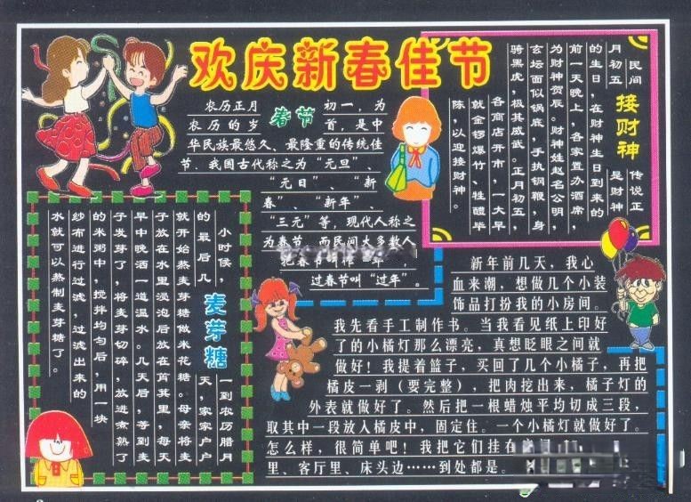 欢庆虎年新春佳节黑板报