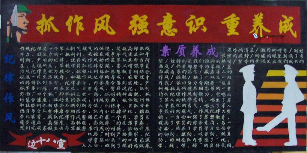 部队驻训黑板报图片