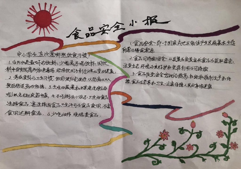 最新的食品安全手抄报，国家食品安全示范城市你我共参与