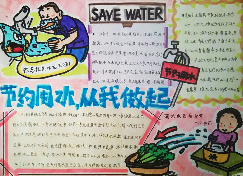节约用水手抄报简单又漂亮