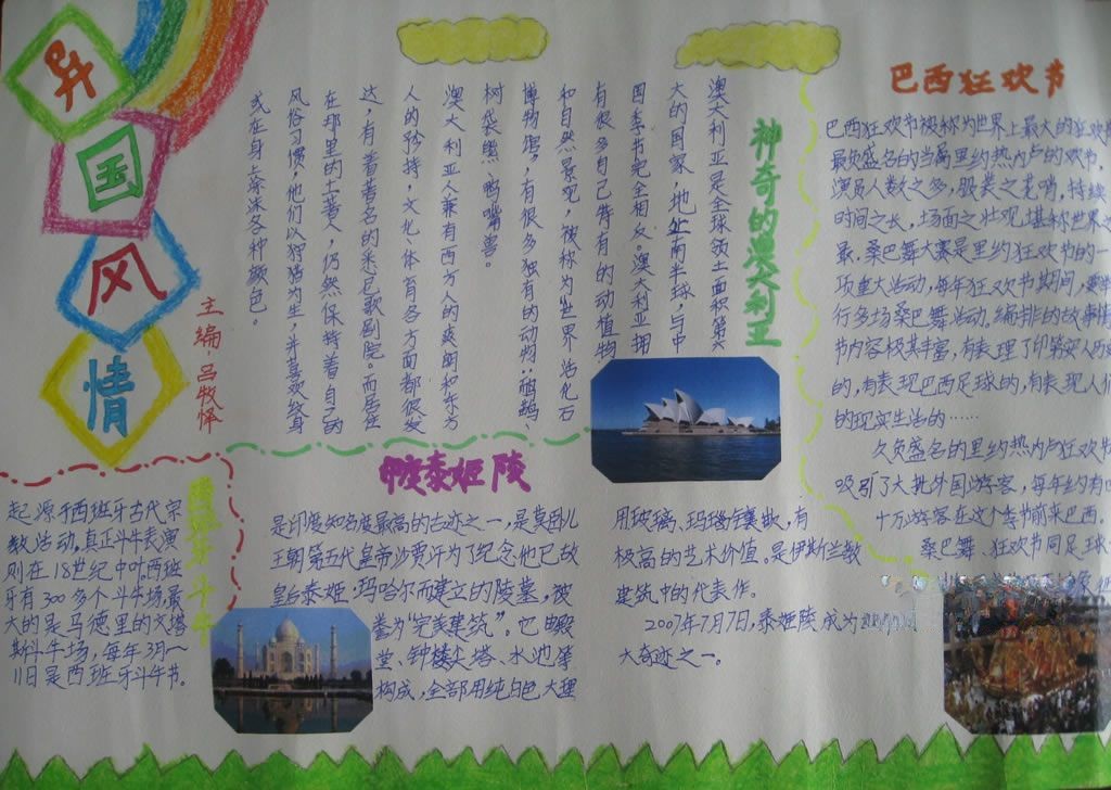 异国风情民俗手抄报