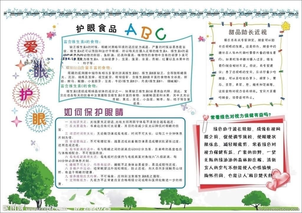 爱眼护眼电子板报图片