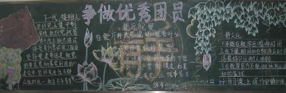争做优秀团员黑板报
