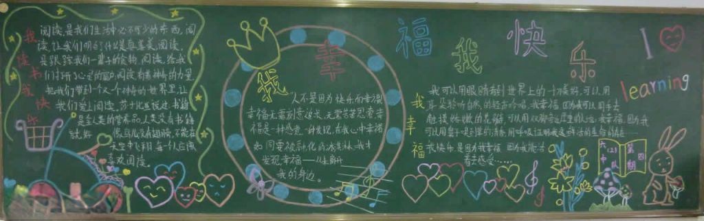我幸福我快乐黑板报图片