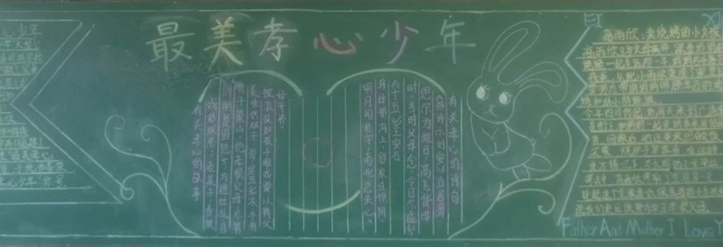 寻找最美孝心少年黑板报