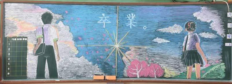 日本新生毕业季黑板报欣赏
