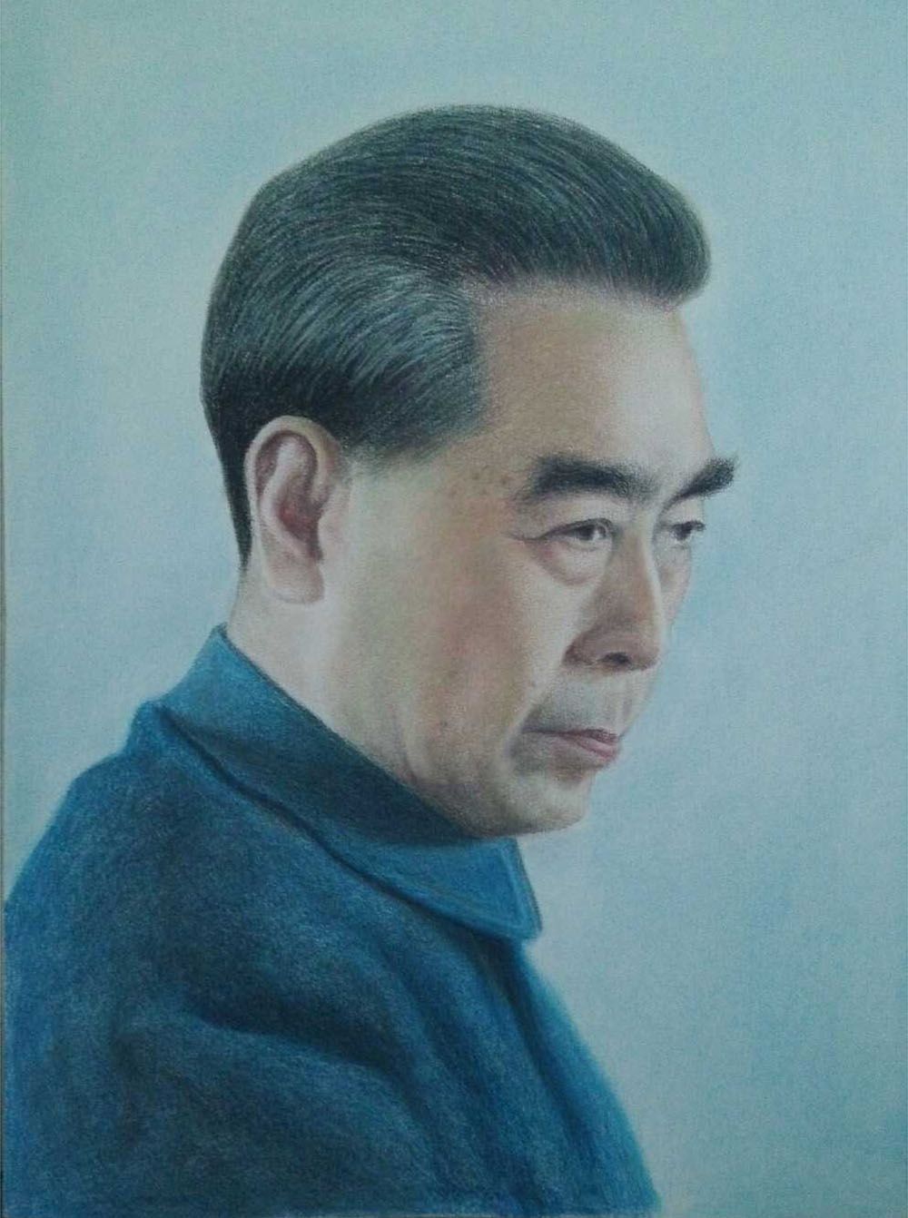周恩来总理粉笔画（郭军作品）
