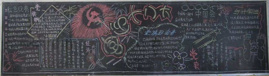 感受祖国新变化喜迎党的十八大黑板报
