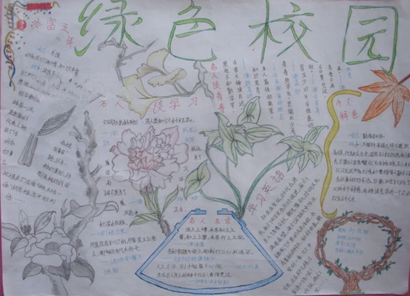 创建我的绿色校园手抄报