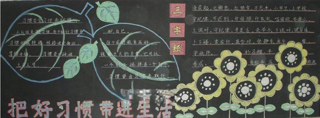 把好习惯带进生活黑板报