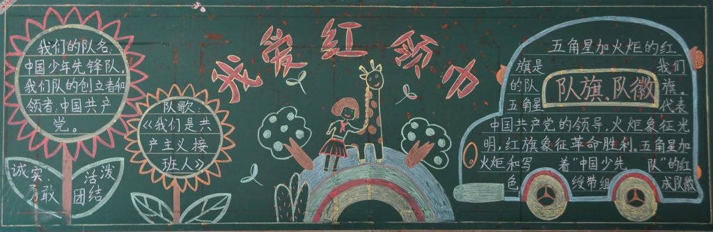我爱红领巾黑板报作品