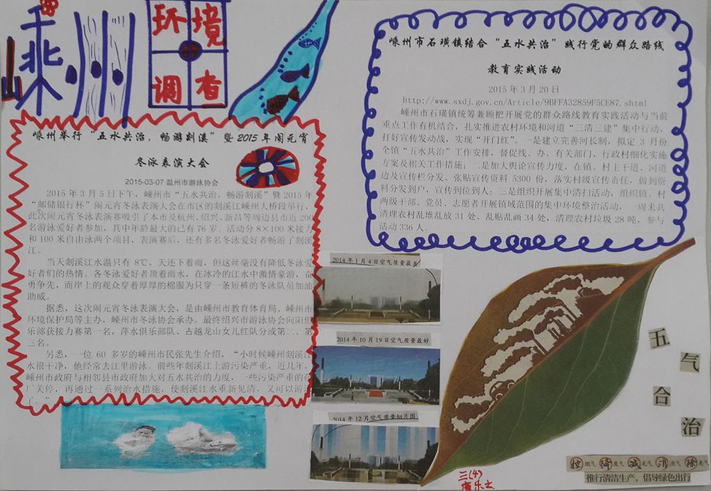 家乡环境调查手抄报