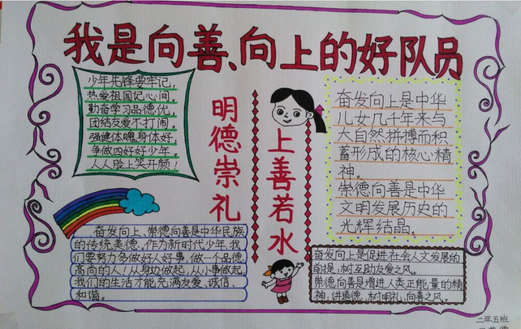关于向上向善的手抄报图片