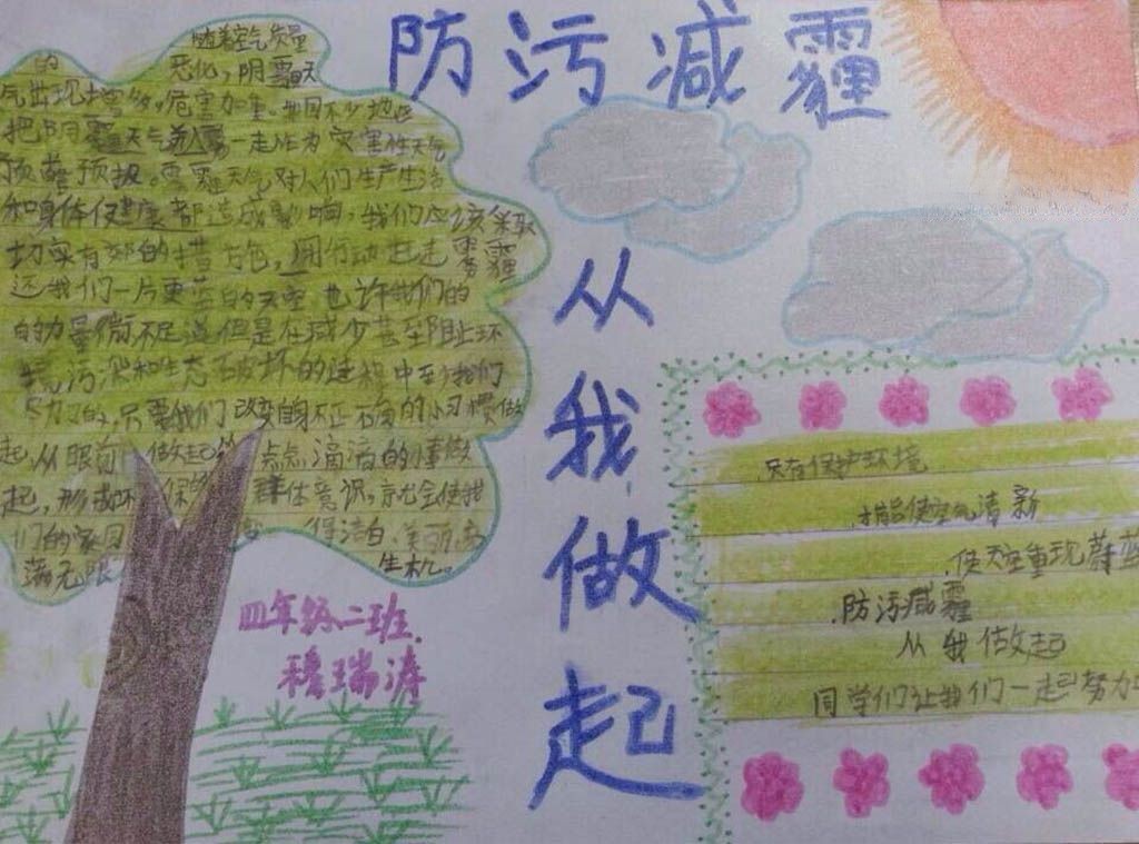 治污减霾手抄报大全