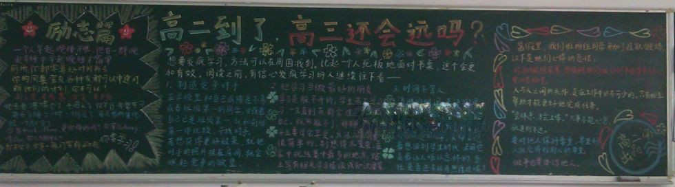 迎接高二黑板报