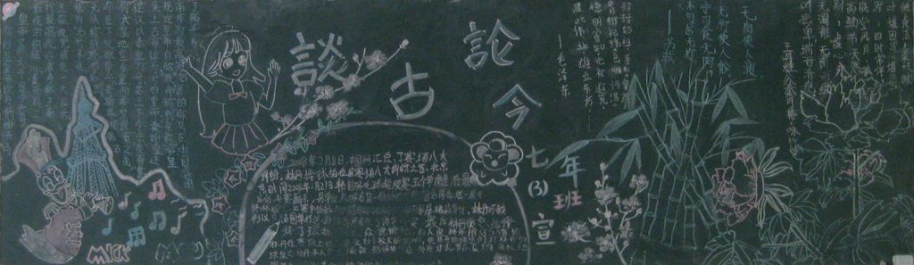 谈古论今黑板报图片