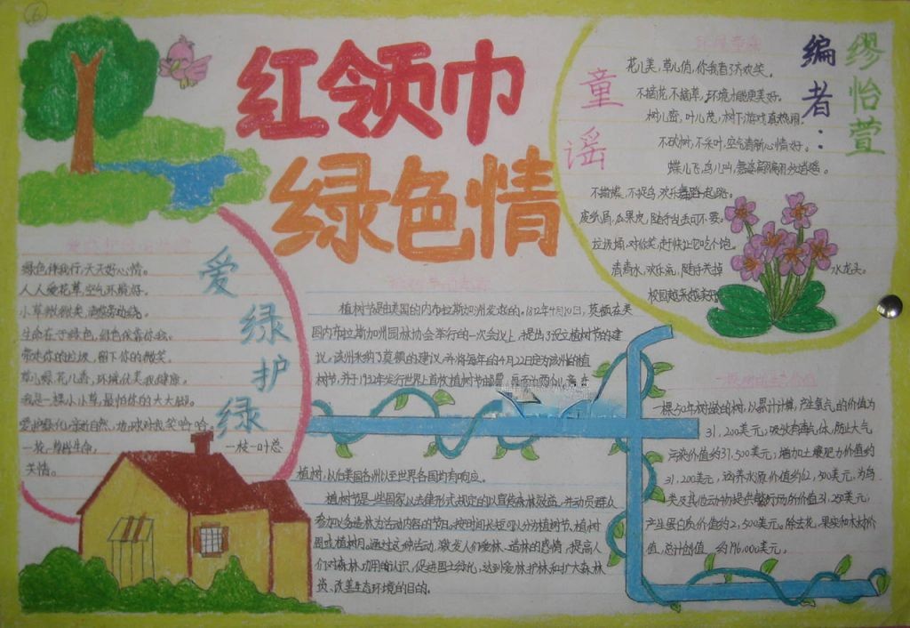 红领巾绿色情手抄报图片