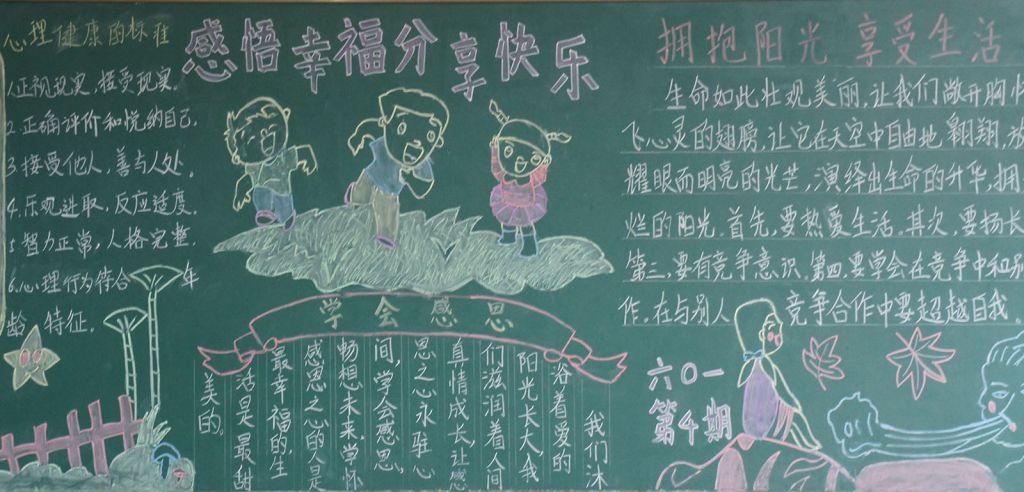 感悟幸福分享快乐黑板报图片