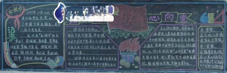 红领巾心向党黑板报版面设计图