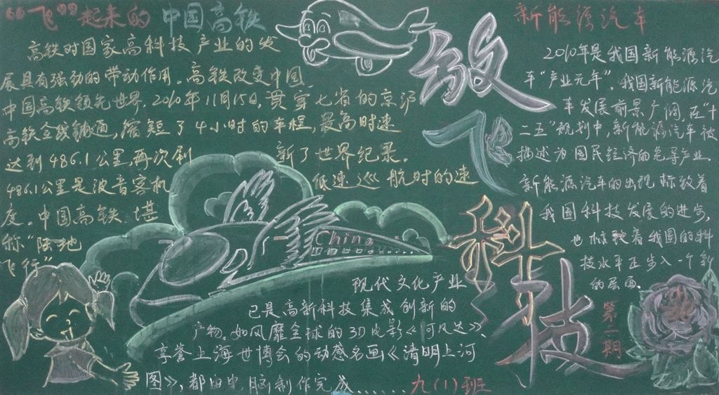 放飞科技梦想黑板报图片大全