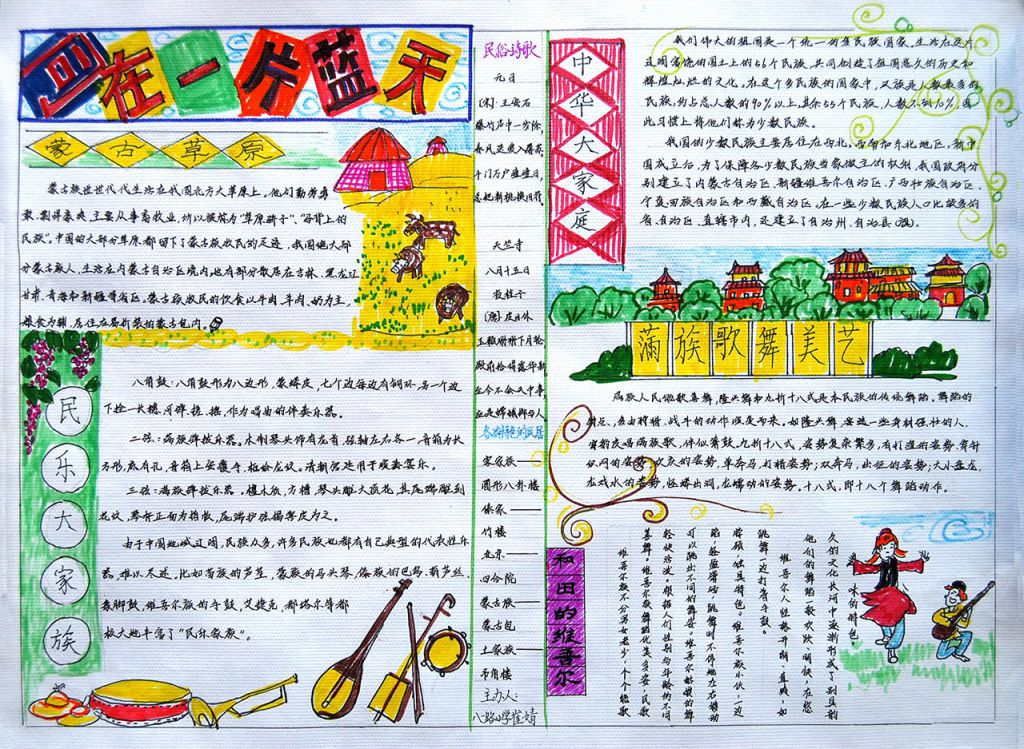 同在一片蓝天手抄报(精美大图) 同在一片蓝天手抄报(精美大图)