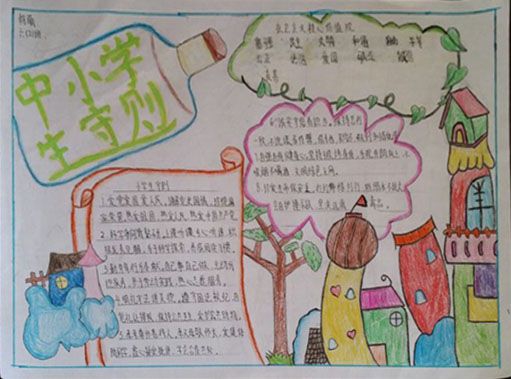 中小学生守则手抄报图片