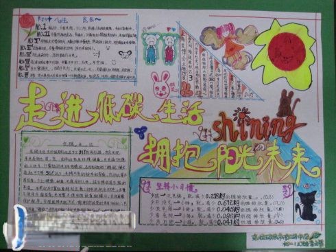 亲近自然低碳生活手抄报图片 亲近自然低碳生活手抄报图片