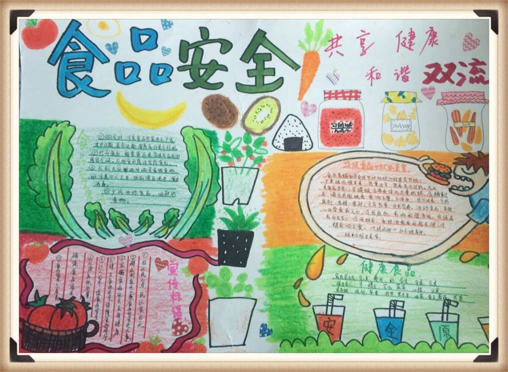关注食品安全 确保身体健康手抄报
