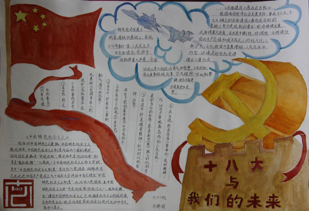红领巾心向党—十八大与我们的未来手抄报